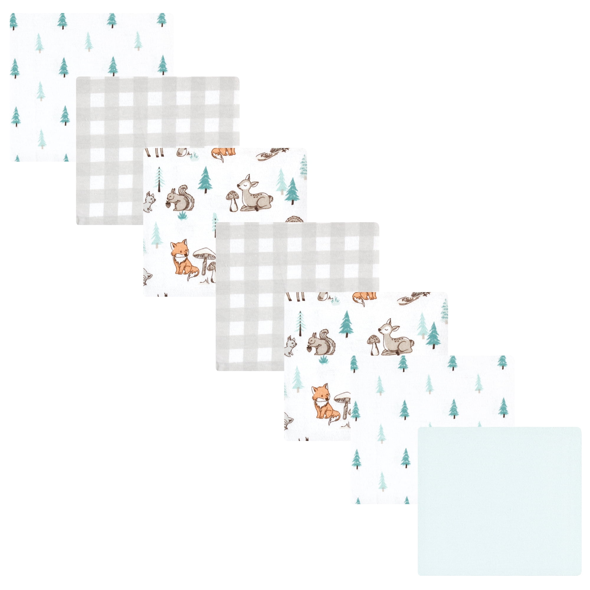 Luvable Friends Hudson Baby Flannel Receiving Blankets 7pk, Forest Animal Friends