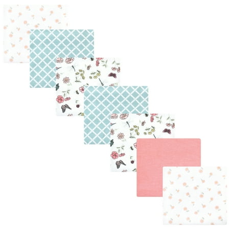 Luvable Friends Hudson Baby Flannel Receiving Blankets 7pk, Garden Bird