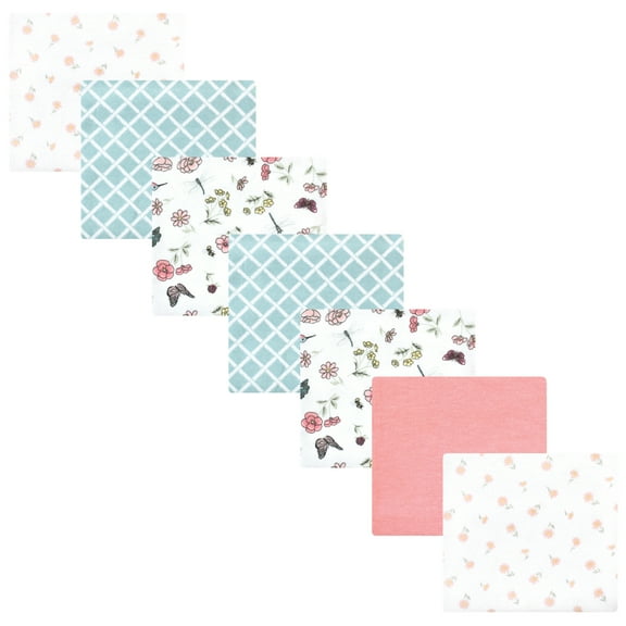 Luvable Friends Hudson Baby Flannel Receiving Blankets 7pk, Garden Bird