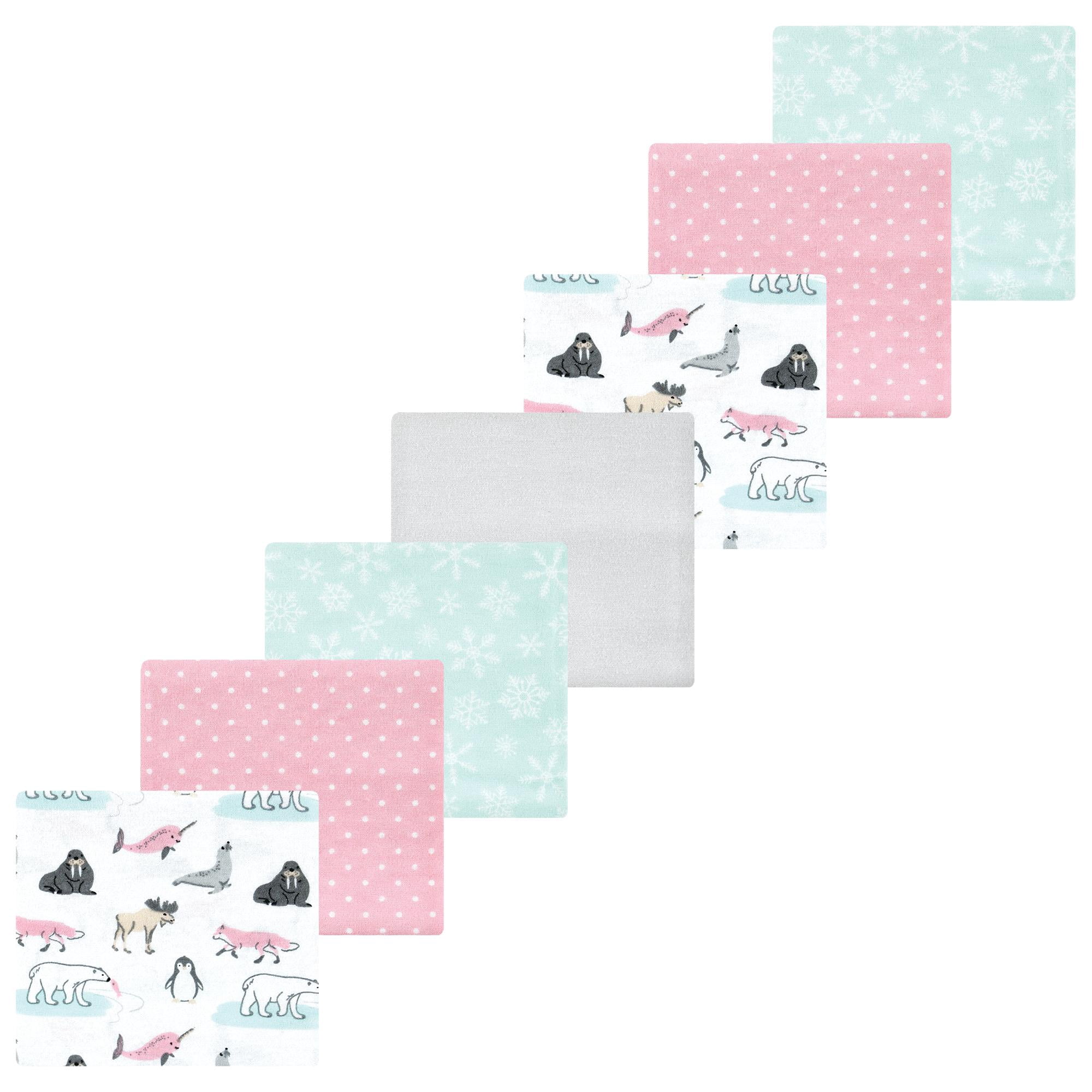 Luvable Friends Hudson Baby Flannel Receiving Blankets 7pk, Pink Arctic Pals