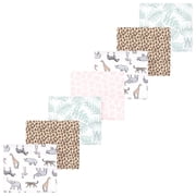 Luvable Friends Hudson Baby Cotton Poly Flannel Receiving Blankets 7pk, Pink Safari Fun, One Size