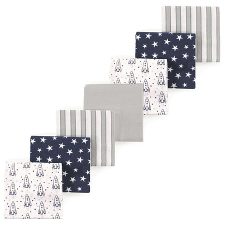 Luvable Friends Hudson Baby Flannel Receiving Blankets 7pk, Rocket