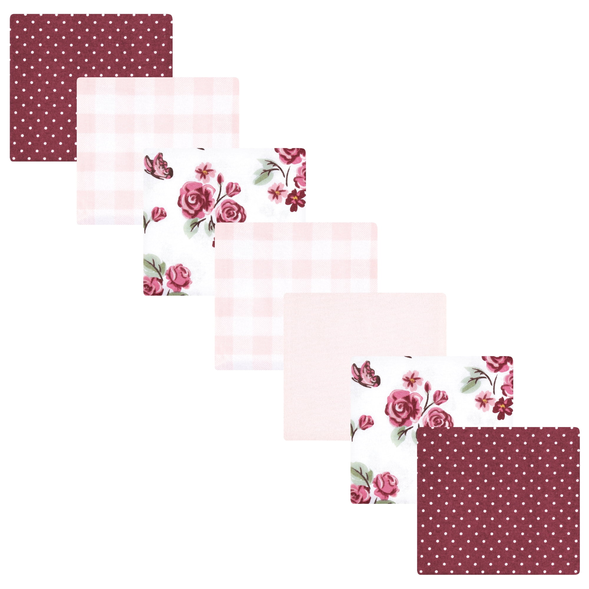 Luvable Friends Hudson Baby Flannel Receiving Blankets 7pk, Rose Garden