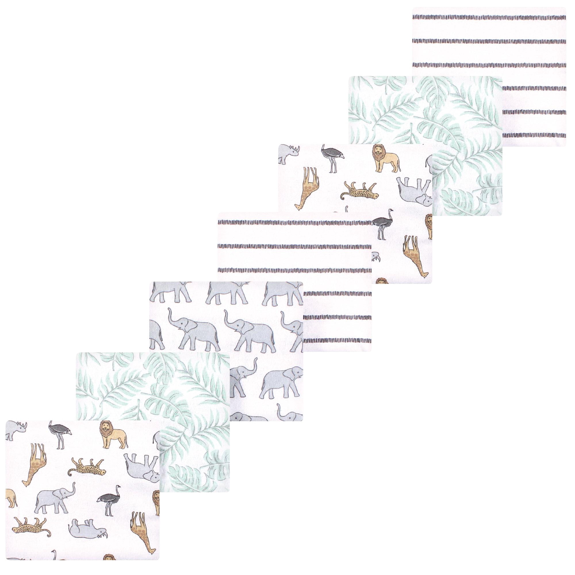 Luvable Friends Hudson Baby Cotton Poly Flannel Receiving Blankets 7pk, Safari Adventure, One Size