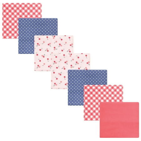 Luvable Friends Hudson Baby Flannel Receiving Blankets 7pk, Sweet Cherries