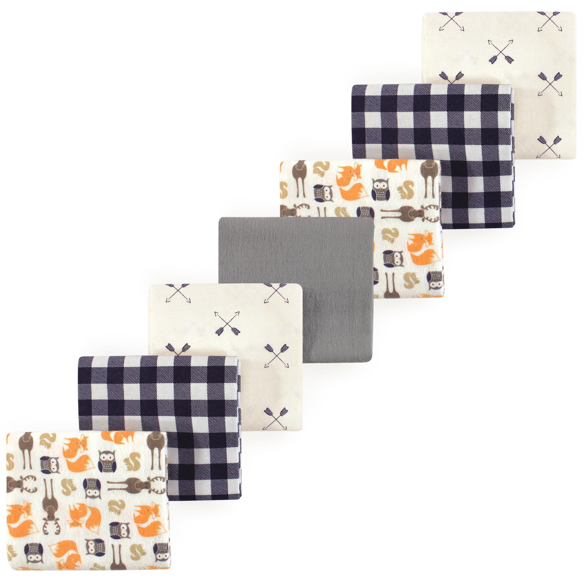 Luvable Friends Hudson Baby Flannel Receiving Blankets 7pk, Woodland Forest