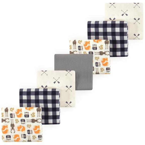 Luvable Friends Hudson Baby Flannel Receiving Blankets 7pk, Woodland Forest