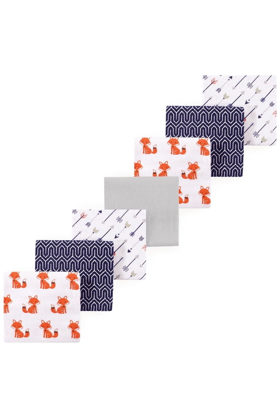 Hudson Baby Flannel Receiving Blankets 7pk, Woodland Foxes