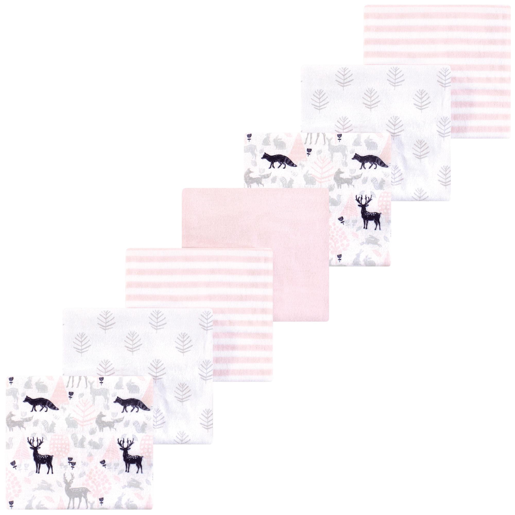 Luvable Friends Hudson Baby Cotton Poly Flannel Receiving Blankets 7pk, Woodland Girl, One Size