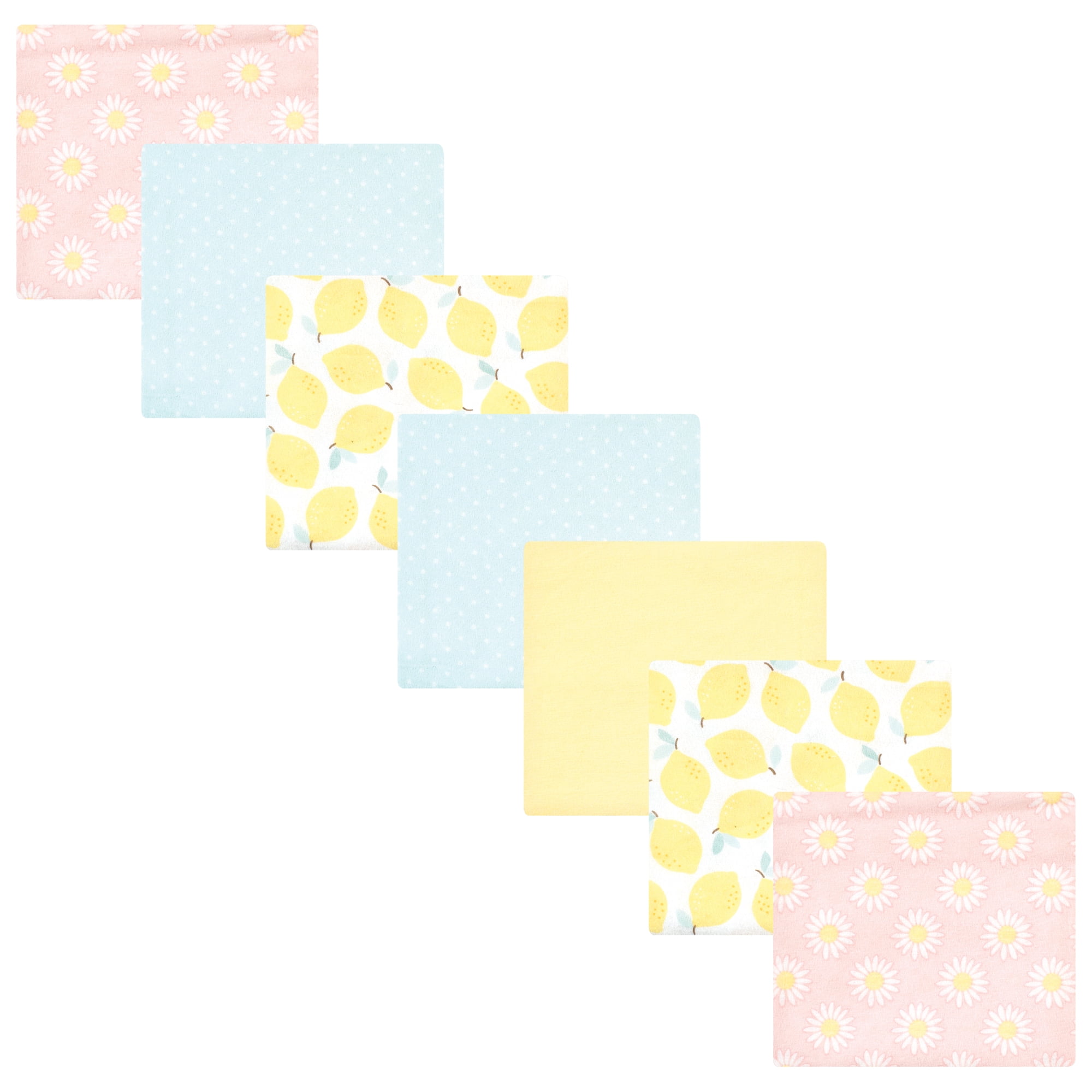 Luvable Friends Hudson Baby Cotton Poly Flannel Receiving Blankets 7pk, Yellow Daisy, One Size