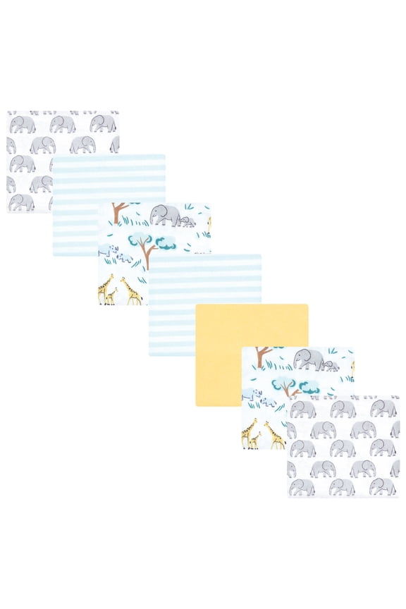 Hudson Baby Flannel Receiving Blankets 7pk, Yellow Safari