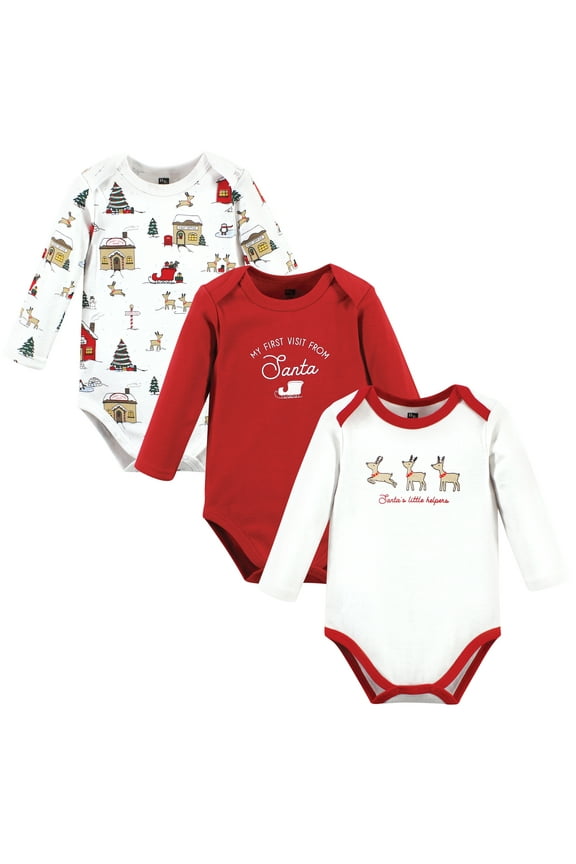 Hudson Baby Long-Sleeve Bodysuits 3pk, Polar North, 0-3M