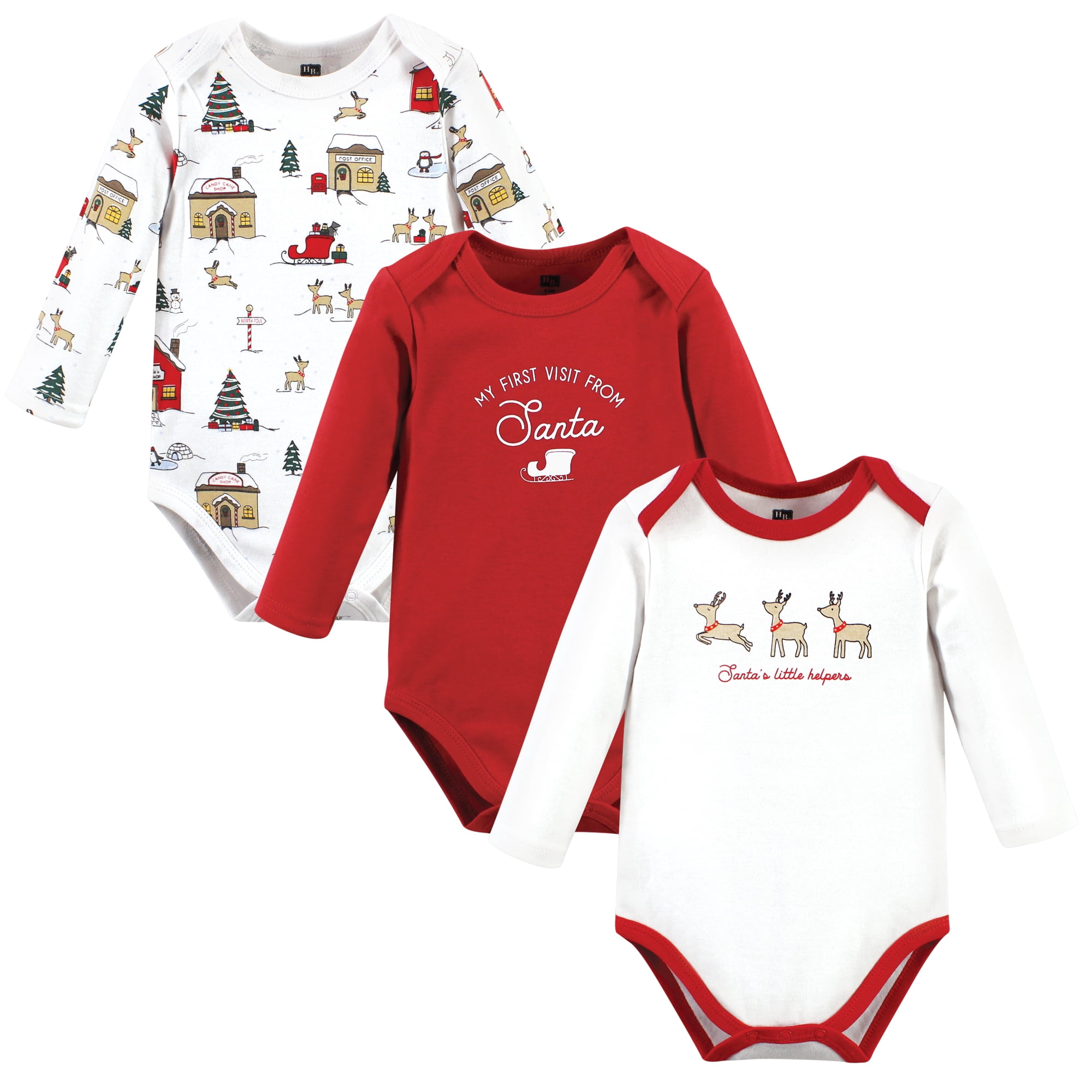 Luvable Friends Hudson Baby Long-Sleeve Bodysuits 3pk, Polar North, 18-24M