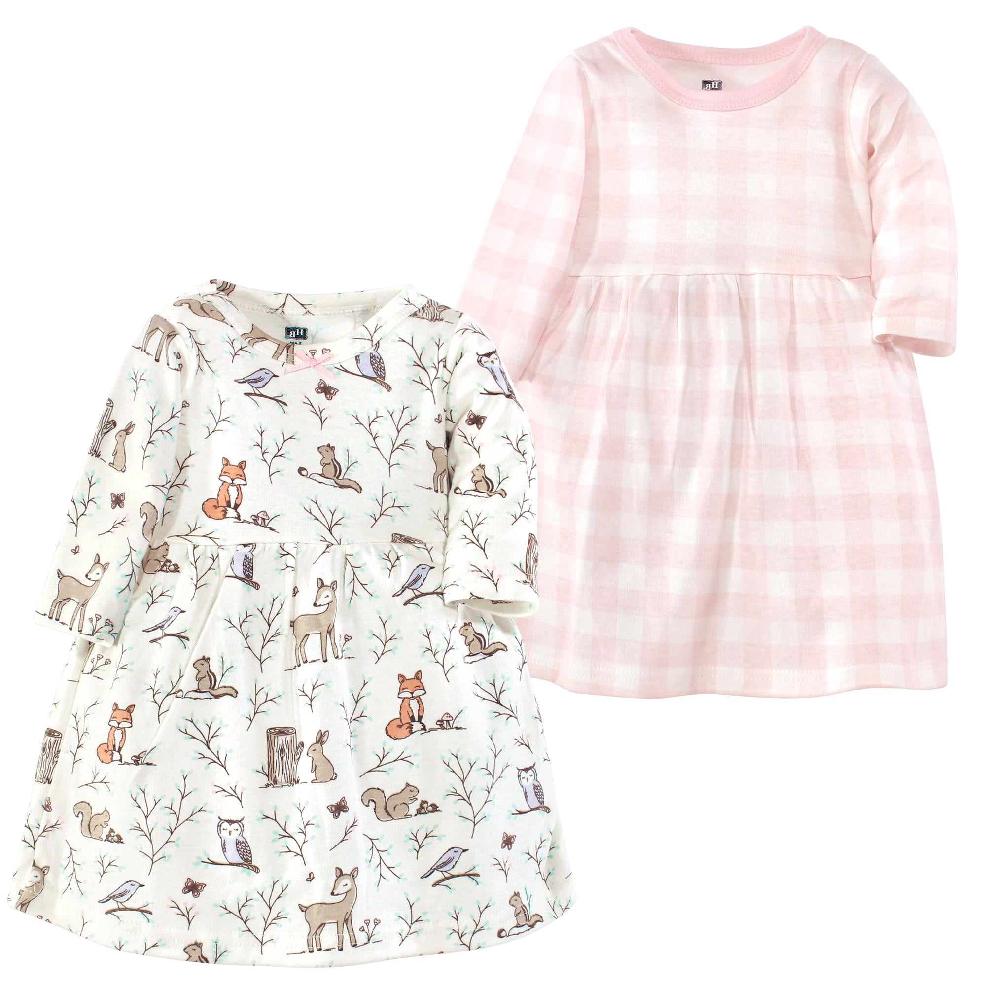 Luvable Friends Hudson Baby Long-Sleeve Dresses 2pk, Mystic Woods, 2T