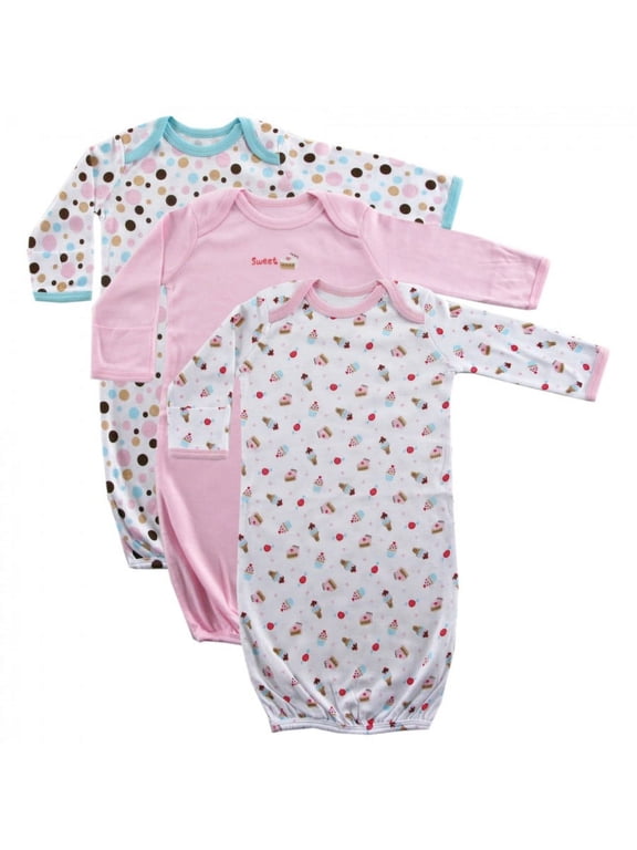 Infant Girl Cotton Gowns, Pink Dessert