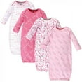 thumbnail image 1 of Luvable Friends Infant Girl Cotton Gowns, Preemie-Newborn, 4-Piece, 1 of 1