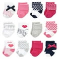 thumbnail image 1 of Luvable Friends Infant Girl Newborn and Baby Terry Socks, Bows, 6-12 Months, 1 of 8