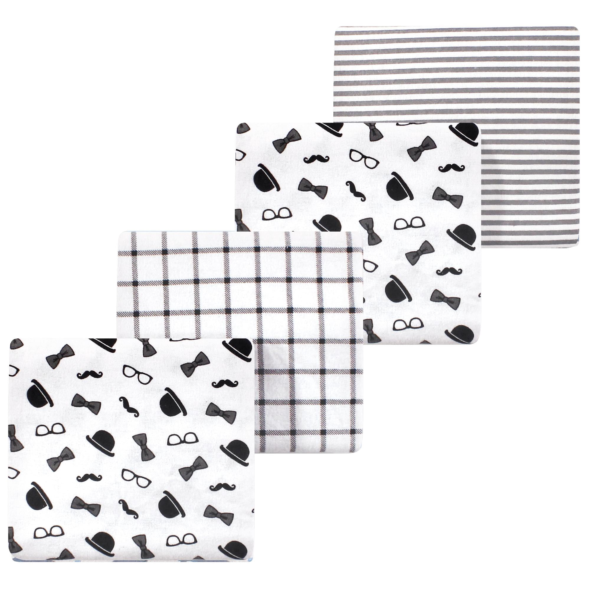 Luvable Friends Little Treasure Flannel Receiving Blankets 4pk, Dapper Lad