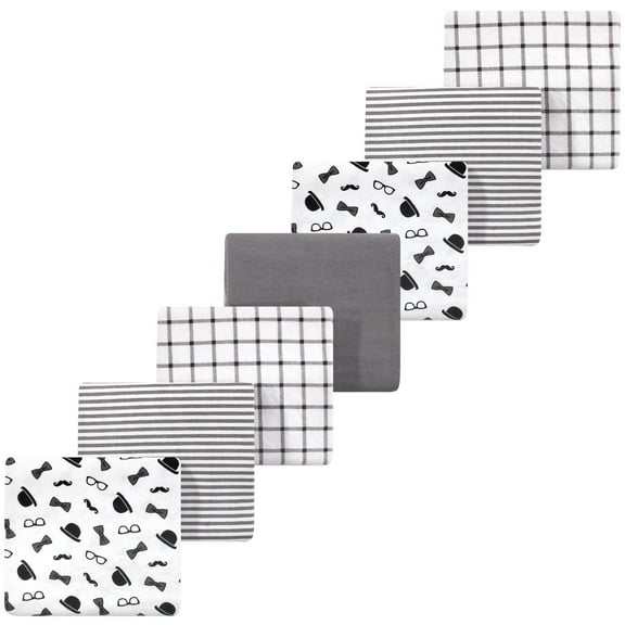 Luvable Friends Little Treasure Flannel Receiving Blankets 7pk, Dapper Lad