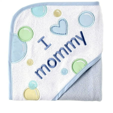 Luvable Friends Love Parents Hooded Towel (Blue One Size)