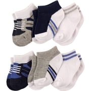 Luvable Friends Newborn Baby Boys No-show Socks, Multi-Color (3 Pack)