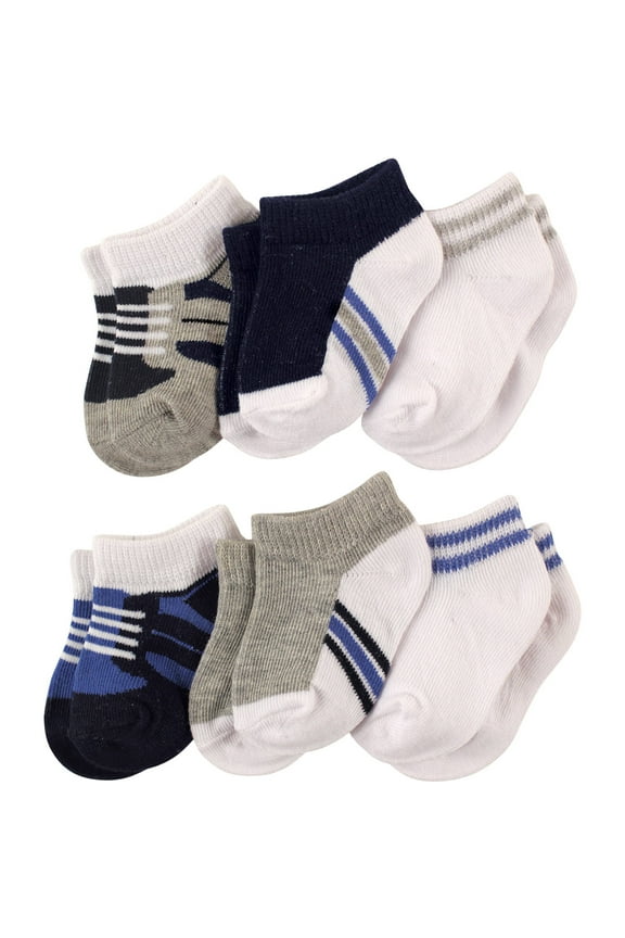 Newborn Baby Boys No-show Socks, Multi-Color (3 Pack)