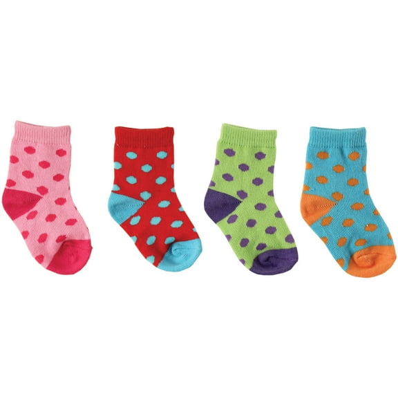 Luvable Friends Newborn Baby Boys' and Girls' Colorful Socks 4-Pack, Choose Your Color & Size