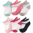 thumbnail image 1 of Luvable Friends Newborn Baby Girls No-Show Socks 6 Pack, 1 of 1