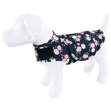 Luvable Friends Pet Thunder Anxiety Jacket, Navy Floral, X-Small