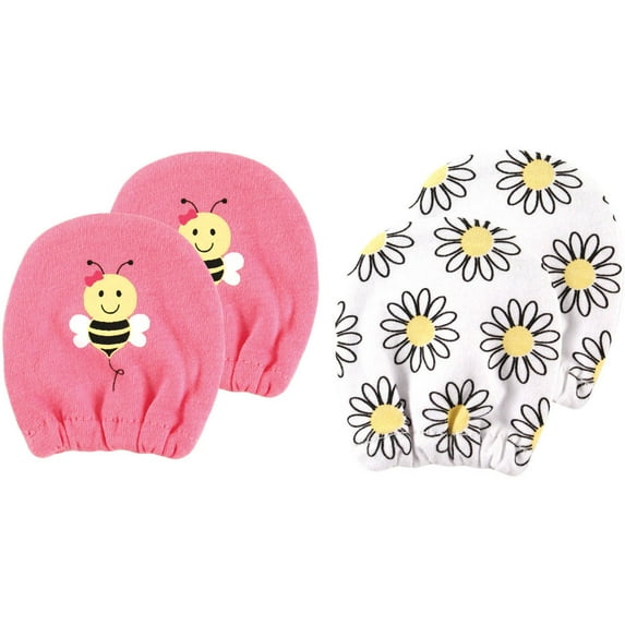 Luvable Friends Scratch Mitten 2 Pack, 0-6 Months, Cotton, Assorted Colors