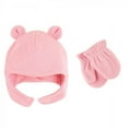 thumbnail image 1 of Luvable Friends Toddler Girl Beary Cozy Hat and Mitten Set 2pc, Light Pink, 3 Toddler, 1 of 1