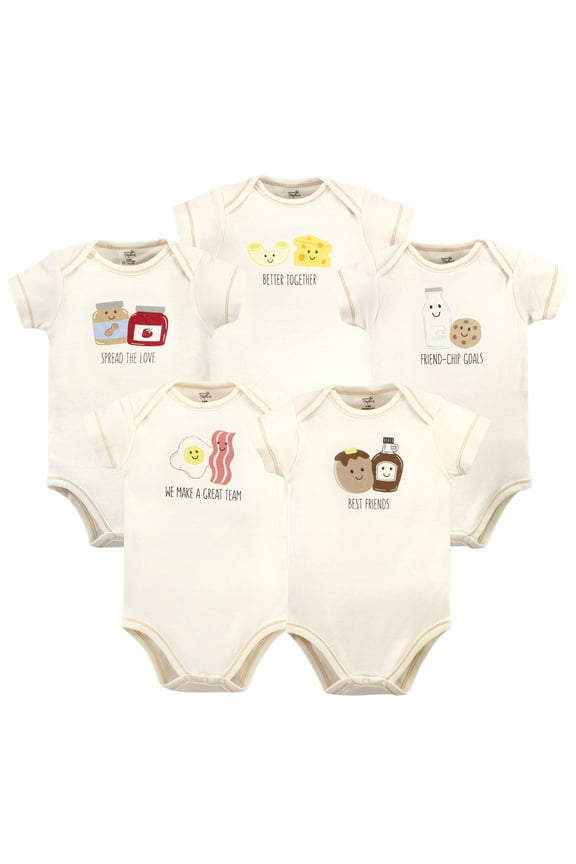 Touched by Nature Bodysuits 5pk, Natural Pairings, 9-12M