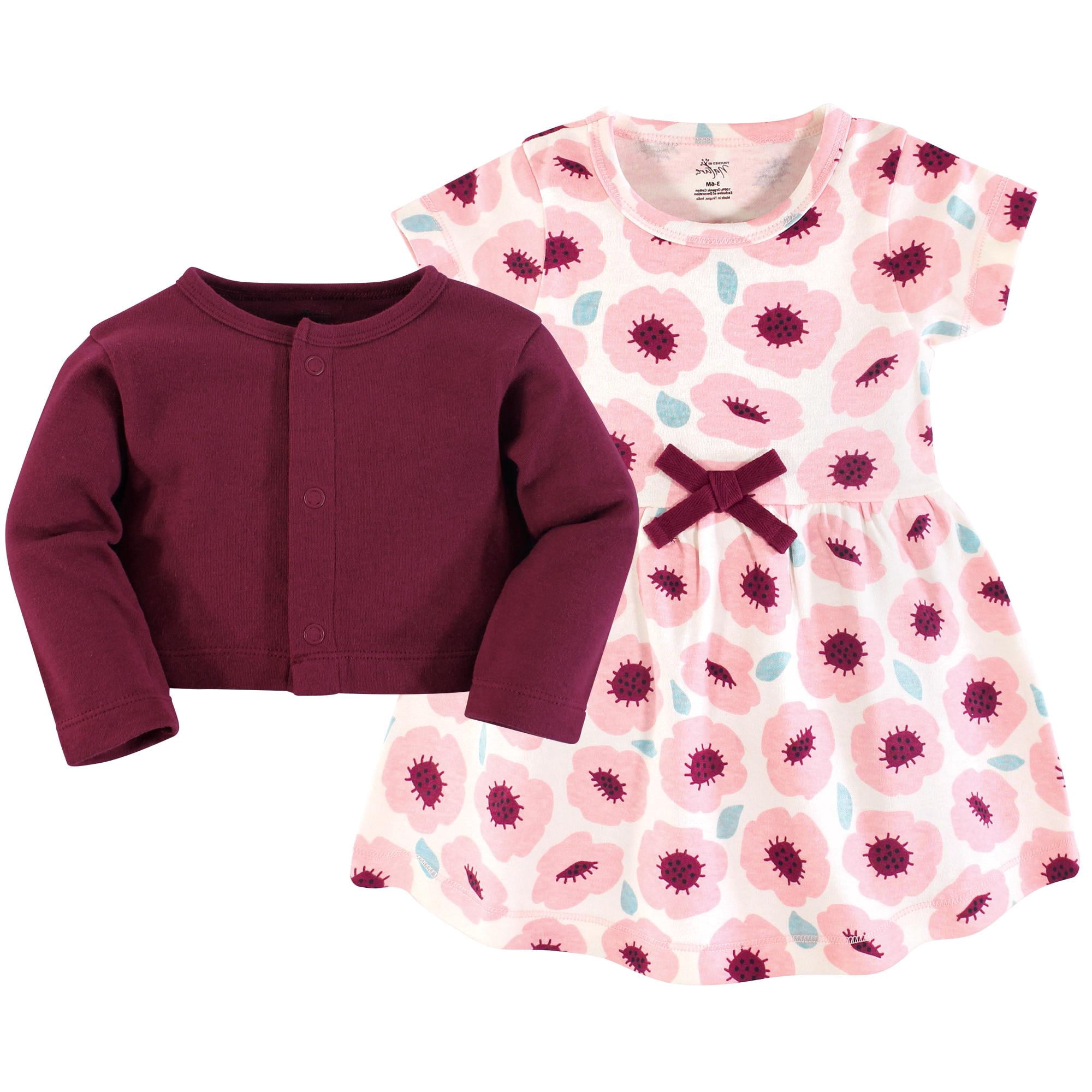 Luvable Friends Touched by Nature Dress and Blouse 2pc, Petal Pink, 0-3M
