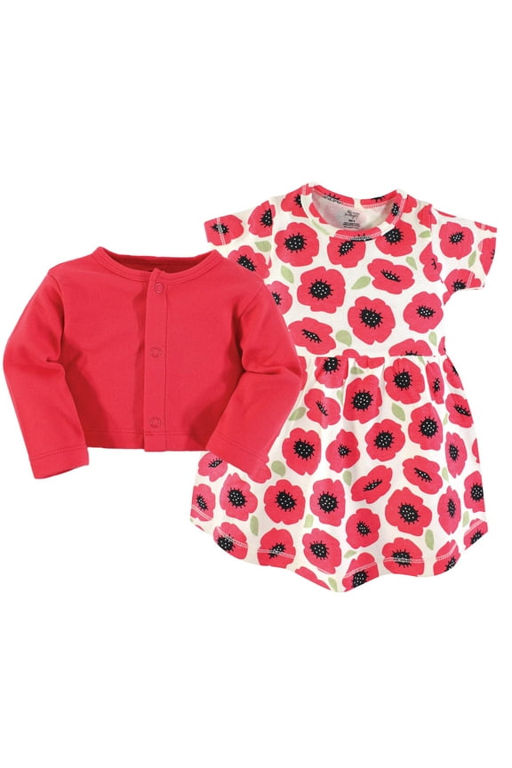 Touched by Nature Dress and Blouse 2pc, Poppy Bloom, 0-3M