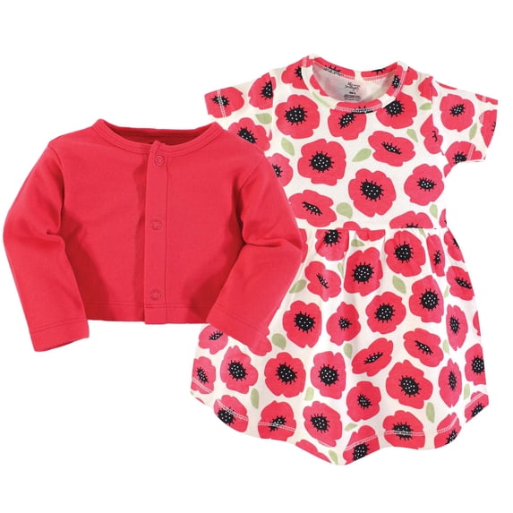 Luvable Friends Touched by Nature Dress and Blouse 2pc, Poppy Bloom, 12-18M