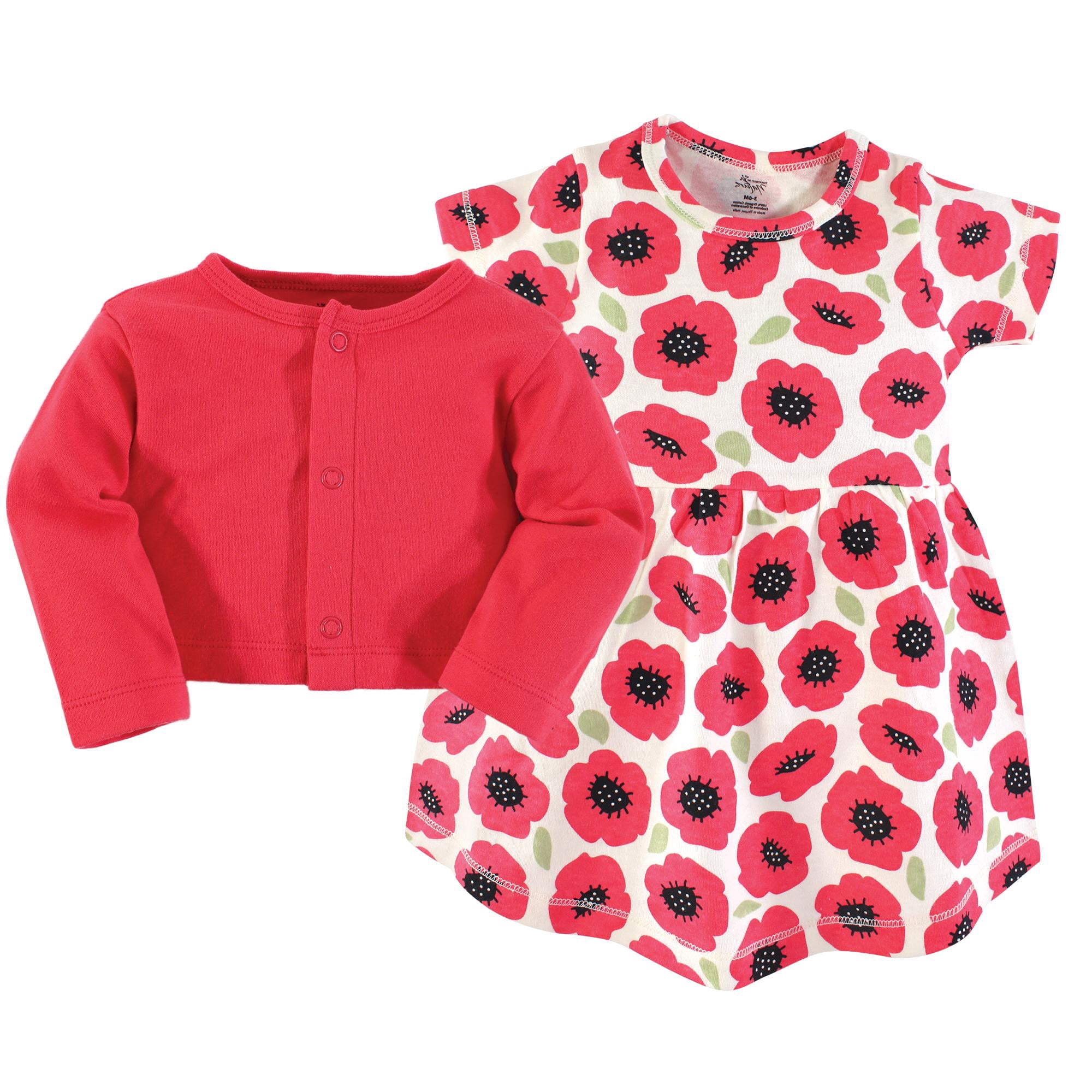 Luvable Friends Touched by Nature Dress and Blouse 2pc, Poppy Bloom, 6-9M