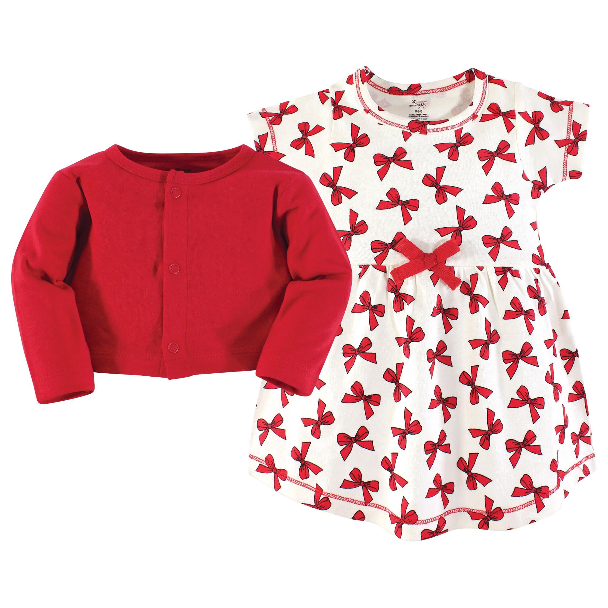 Luvable Friends Touched by Nature Dress and Blouse 2pc, Red Ribbons, 4T