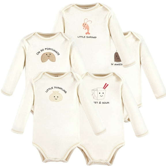Luvable Friends Touched by Nature Long-Sleeve Bodysuits 5pk, Cookie, 3-6M