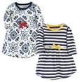 thumbnail image 1 of Luvable Friends Touched by Nature Long-Sleeve Dresses 2pk, Ceramic Teal, 5T, 1 of 1