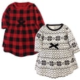 thumbnail image 1 of Luvable Friends Touched by Nature Long-Sleeve Dresses 2pk, Rustic Plaid, 0-3M, 1 of 1
