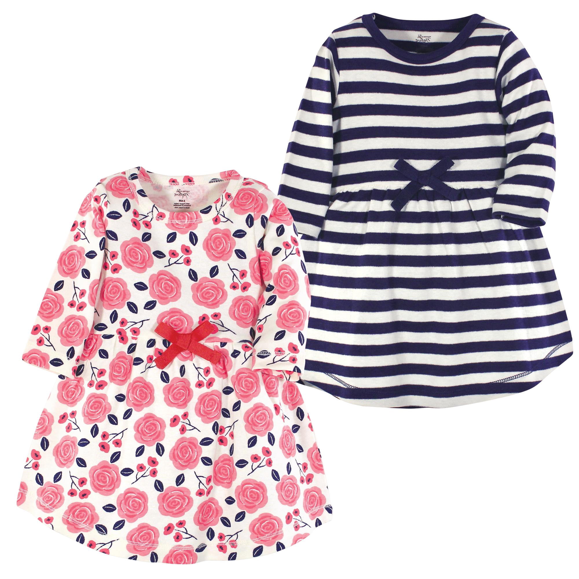 Luvable Friends Touched by Nature Long-Sleeve Dresses 2pk, Sunset Blush, 12-18M