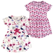 Luvable Friends Touched by Nature Short-Sleeve Dresses 2pk, Blushing Bloom, 9-12M