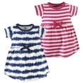 thumbnail image 1 of Luvable Friends Touched by Nature Short-Sleeve Dresses 2pk, Kaleidoscope Stripe, 2T, 1 of 1