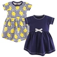thumbnail image 1 of Luvable Friends Touched by Nature Short-Sleeve Dresses 2pk, Lemon Drop, 12-18M, 1 of 1