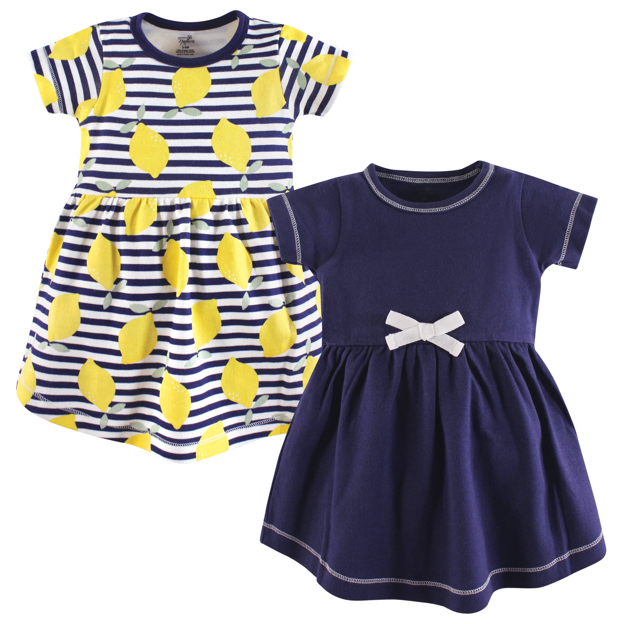 Luvable Friends Touched by Nature Short-Sleeve Dresses 2pk, Lemon Grove, 7 Years