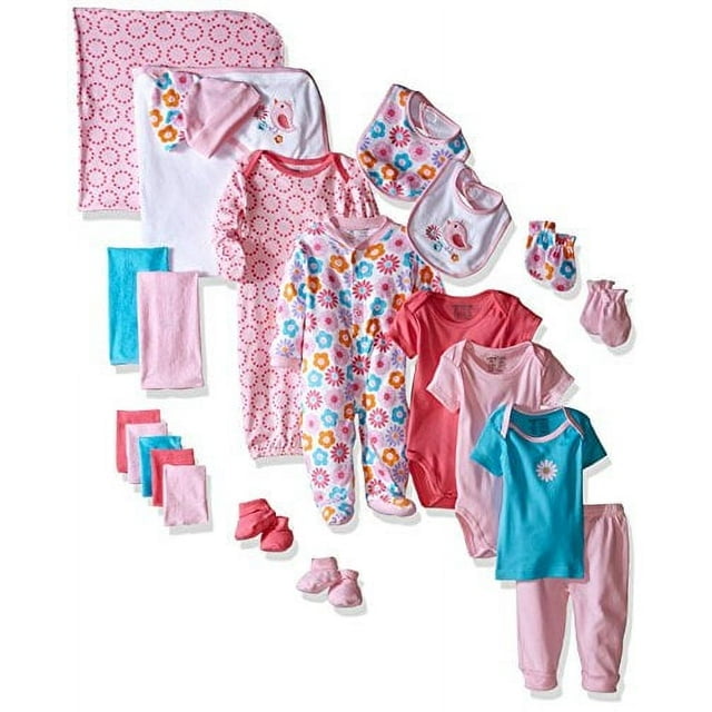 Luvable Friends Unisex 24-Piece Cube Box Set Fuchsia 0-6 Months