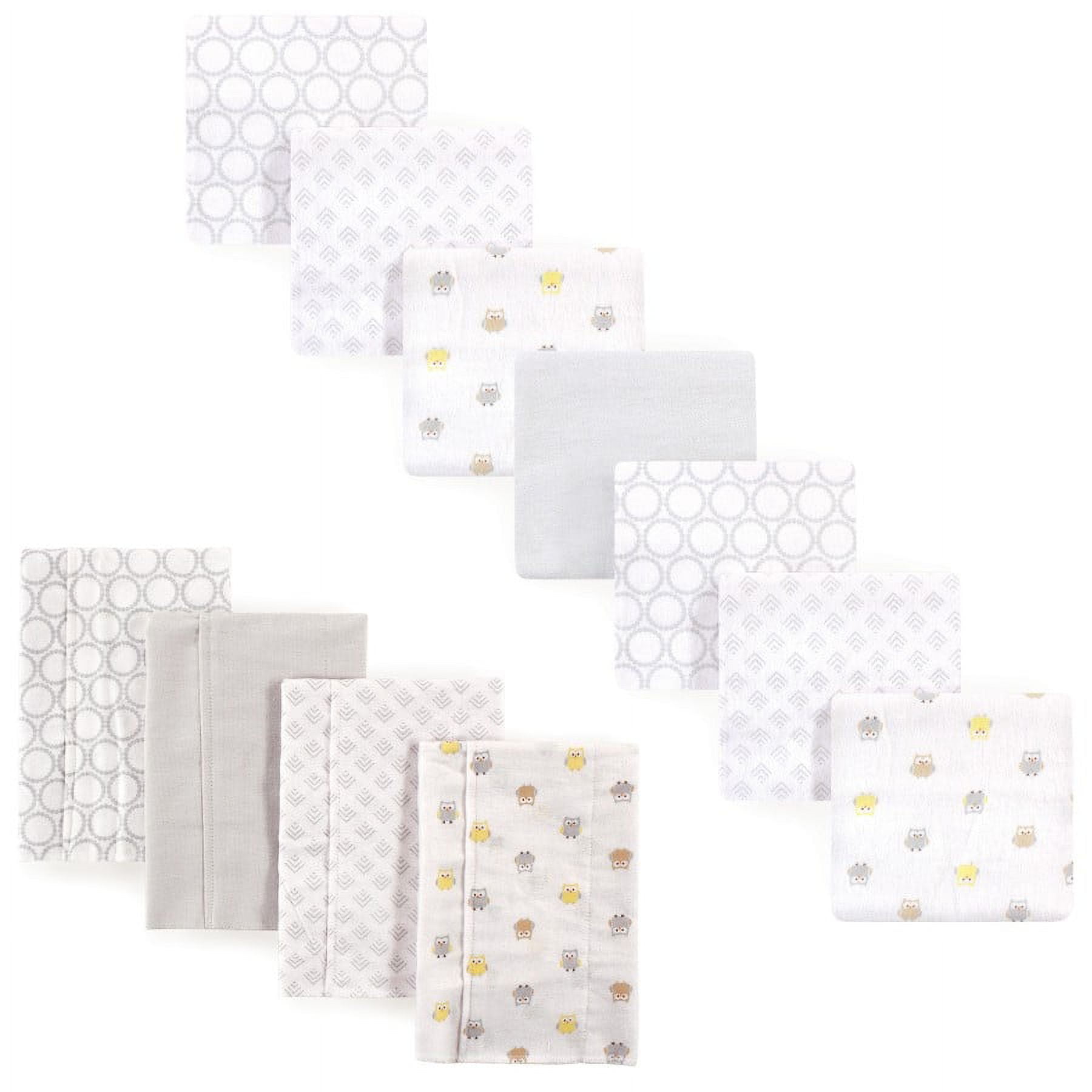 Luvable Friends Unisex Baby Cotton Flannel Burp Cloths and Receiving