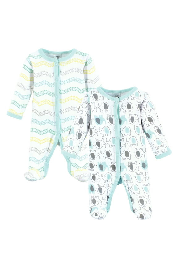 Unisex Baby Cotton Preemie Sleep and Play, Elephants, Preemie