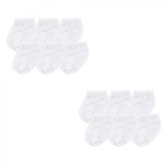 Luvable Friends Unisex Baby Newborn and Baby Socks Set, White 12-Piece, 6-12 Months