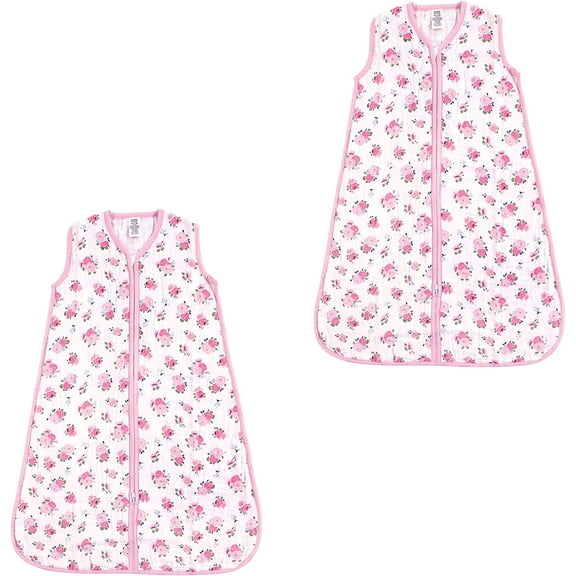 Luvable Friends Unisex Baby Sleeveless Jersey Cotton Sleeping Bag/ Sack/ Blanket 12-18 Month Floral Muslin 2-pack
